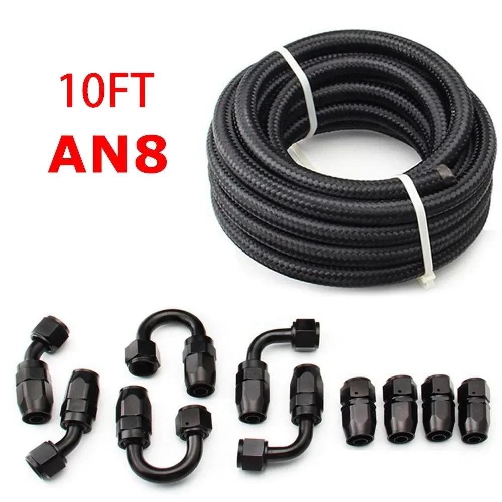 3M AN10/AN8/AN6 CPE масляные топливные фитинги конец шланга 0+45+90+180 градусов комплект масляного адаптера AN6 плетеный масляный топливный шланг с зажимами