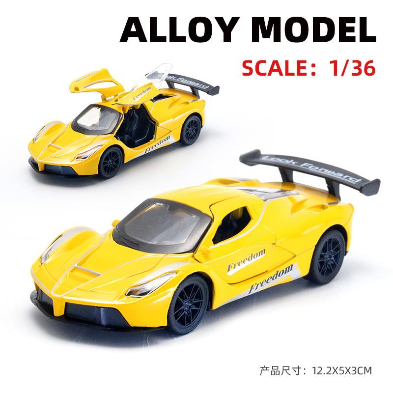 AAZN1 [Boxed] 1:36 Alloy Racing Model Boy Three Doors Pull Back Graffiti Car Gift Wholesale Cross-border