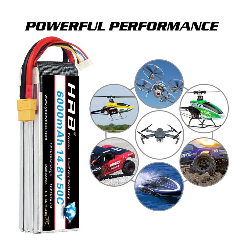 LiPo аккумулятор HRB 4S 14.8V 2200mAh 3300mAh 4000mAh 5000mAh 6000mAh 30C 50C Deans AKKU для RC Автомобиля Квадрокоптера Вертолета Самолета