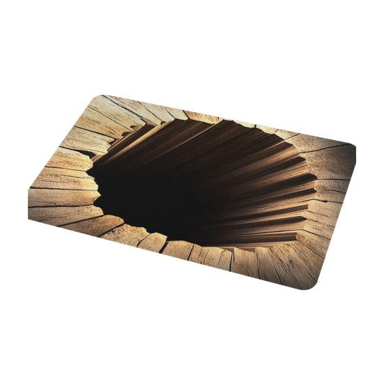 Bathroom Carpet Non-Slip Backing Optical Illusion Pattern Bathroom Rug Easy To Clean Comfortable Retreat Area Bath Mat