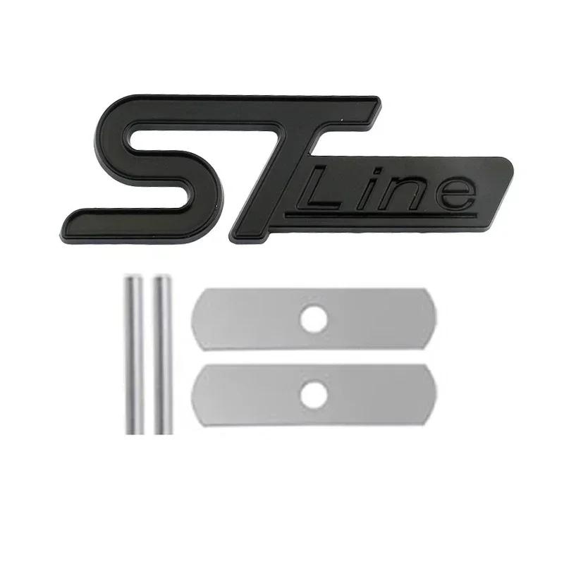 TQ012For FORD ST LINE Logo Front Grill Emblem Badge Car Rear Trunk Sticker Decals Focus Kuga Fiesta Mondeo ESCAPE Ecoboost