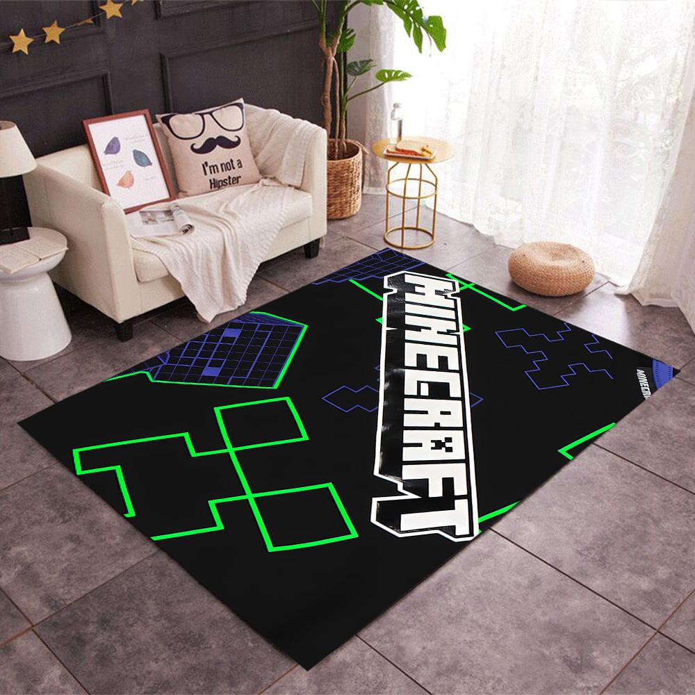 Minecraft: A Magical Journey Themed Anti-Slip Rugs - Polyester Home Decor, Suitable for Bedrooms, Living Rooms, Doorways, Studios, and Decorations