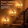 Halloween Wall Decor Ghost Middle Finger Glow Night Light, Funny LED Spooky Resin Figurine Lamp, Cute Tabletop Decoration for Bedroom Hallway