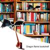 Книжный уголок с драконом и пламенем, готический летающий дракон, книжный держатель, скульптура, вставка для книжной полки, украшение, орнамент