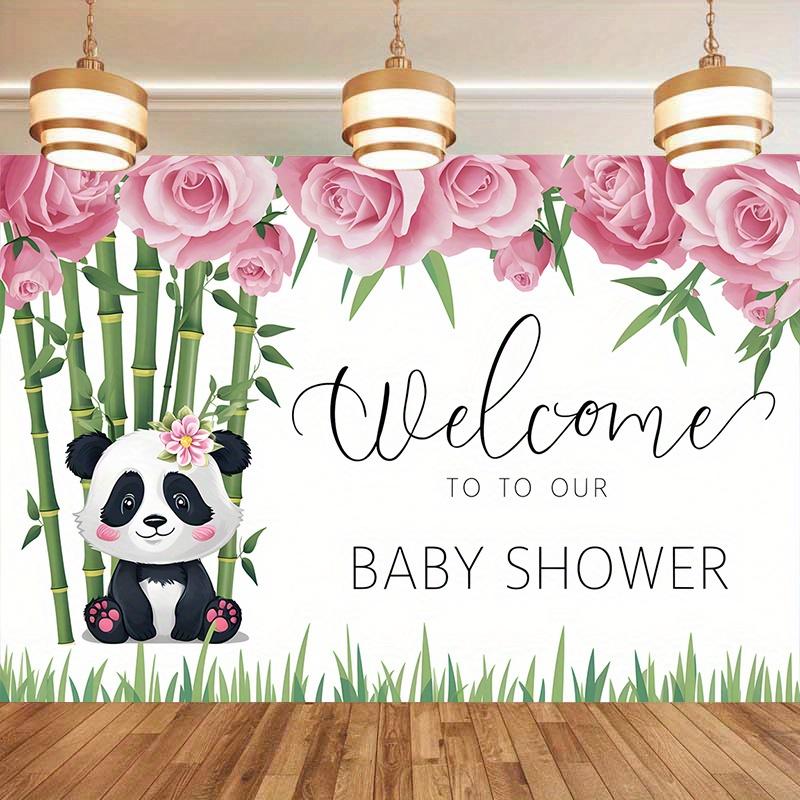 1Pcs Panda Bamboo Pink Roses Decoration Background Backdrop Decorations For Photo Studio Photo Booth Party