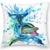 Home Decor Whale & Dolphin Love Themed Cushion Covers Pattern Cushion Cover Suitable For Sofa Bedroom Car Pillow Cover