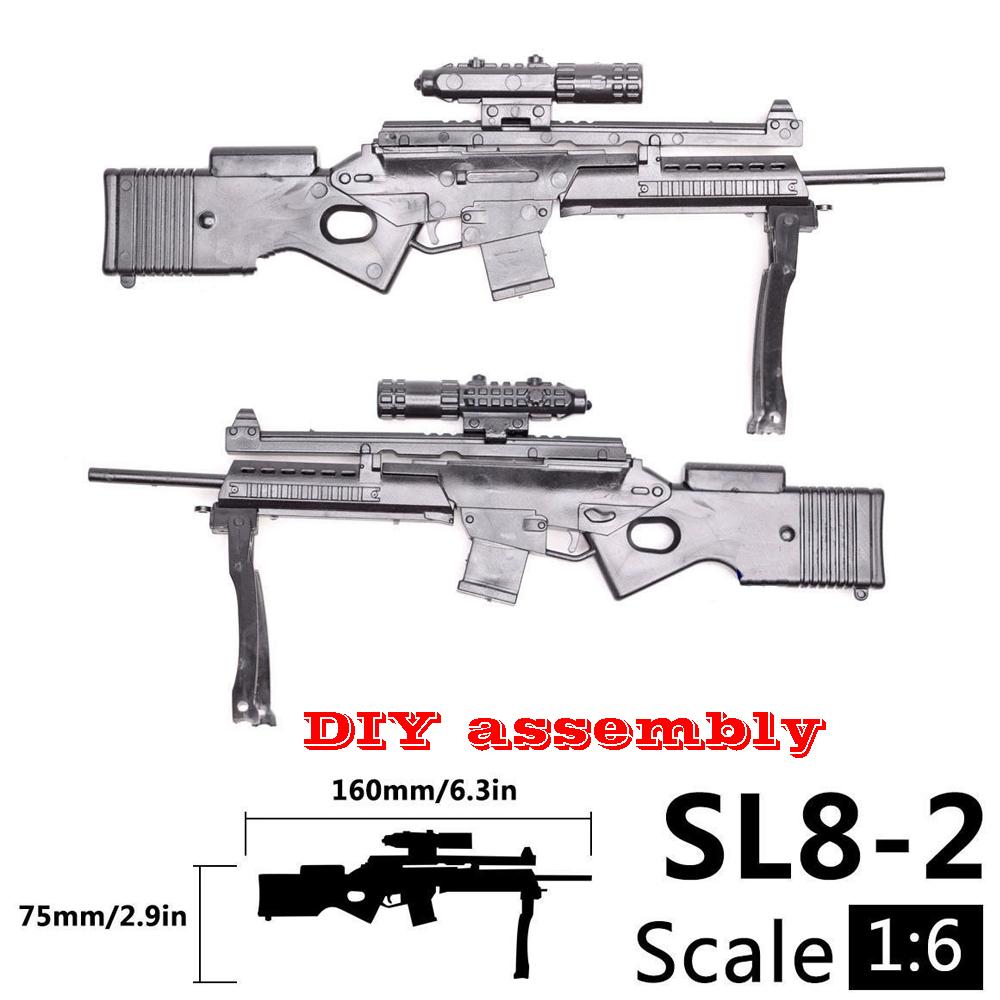 1:6 Масштабная Игрушка Мини Модель Оружия M134 MG42 AK47 98K Винтовка Пазлы Строительные Кубики Сцена Сборки Песочница Игра Игрушка