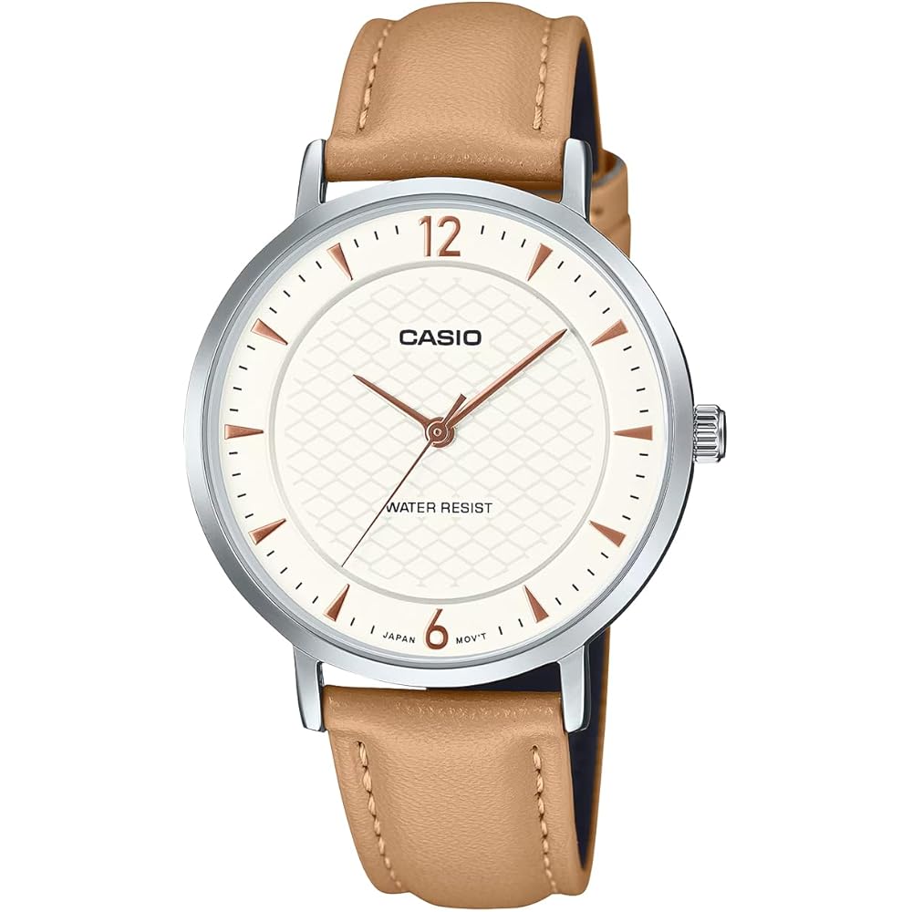 Casio Analog Quartz Women's Watch LTP-VT04L-7A1 Beige Leather Band Overseas Model