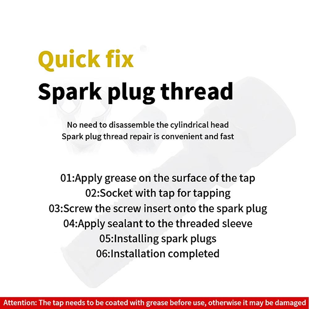 1 комплект Инструмент для восстановления резьбы свечи зажигания M14 x 1.25 Автомобильный цилиндр 14 мм Автоаксессуары Набор для восстановления резьбы свечи зажигания