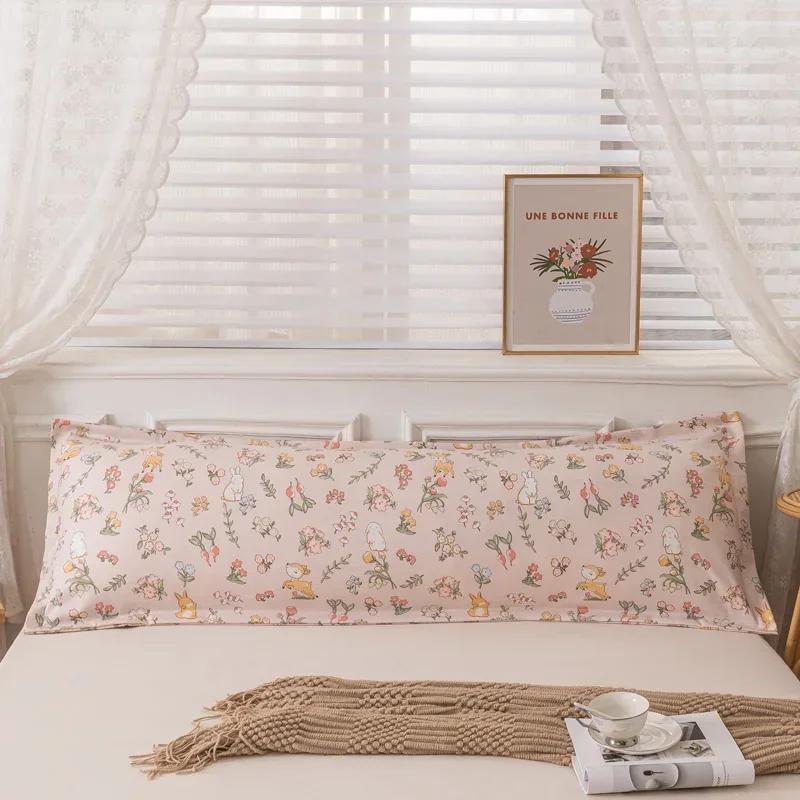 Новая удобная длинная наволочка из мягкого хлопка, двойные длинные наволочки с принтами и однотонными цветами для украшения дома 120/150/180 см, 1 шт.