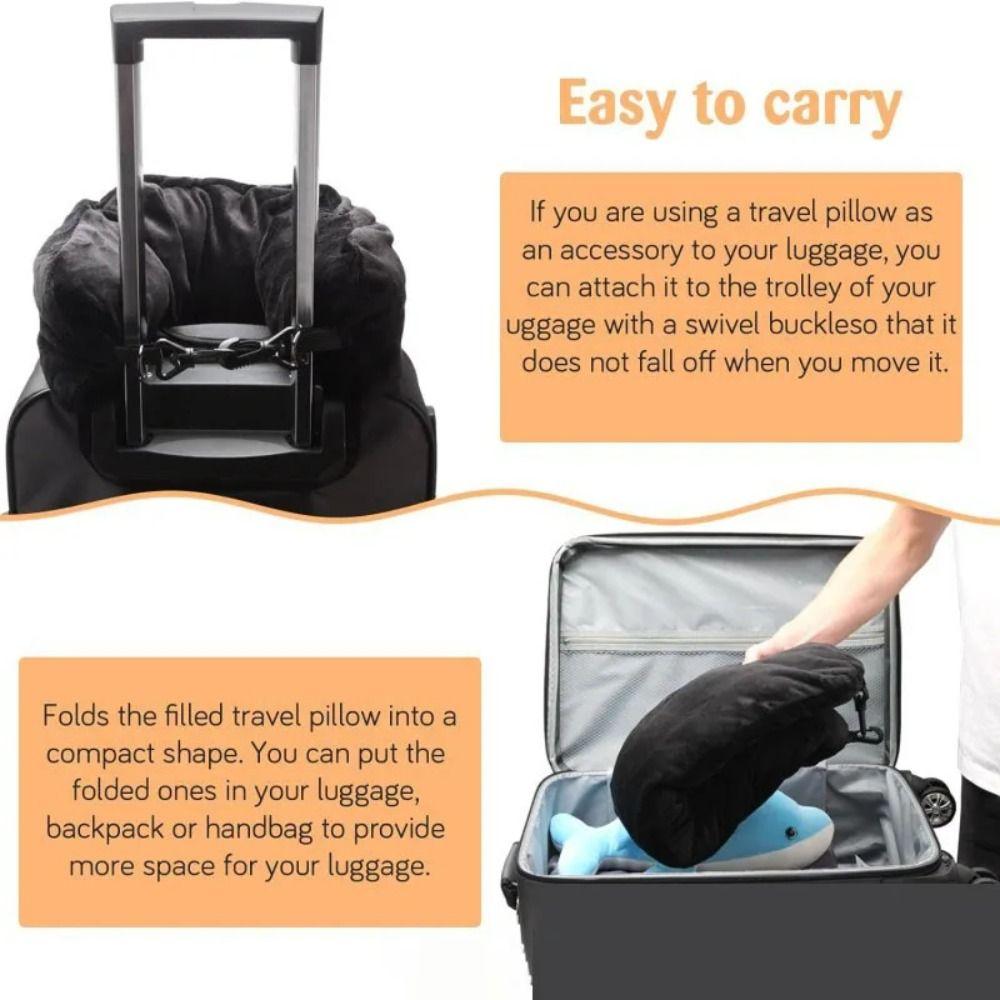 Stuff With Clothes Portable Travel Bag Adjustable Straps Stuffable Pillowcase Car Travel