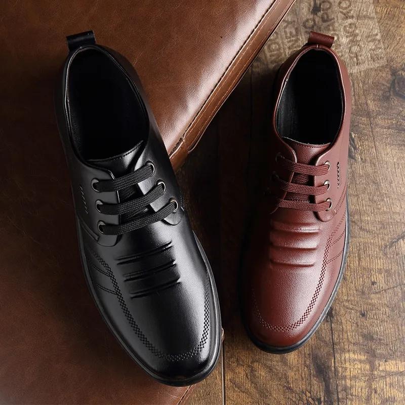 Men's Casual Leather Shoes Business Formal Wedding Shoes Soft Surface Falt Shoes Driving Shoes Non-slip Breathable Winter