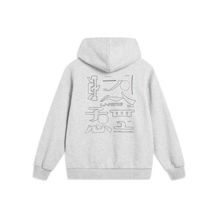 Li Ning Sports Lifestyle Series American Retro Printed флисовый теплый свитер с длинным рукавом и капюшоном, толстовка унисекс, ранняя осень AWDU923-2