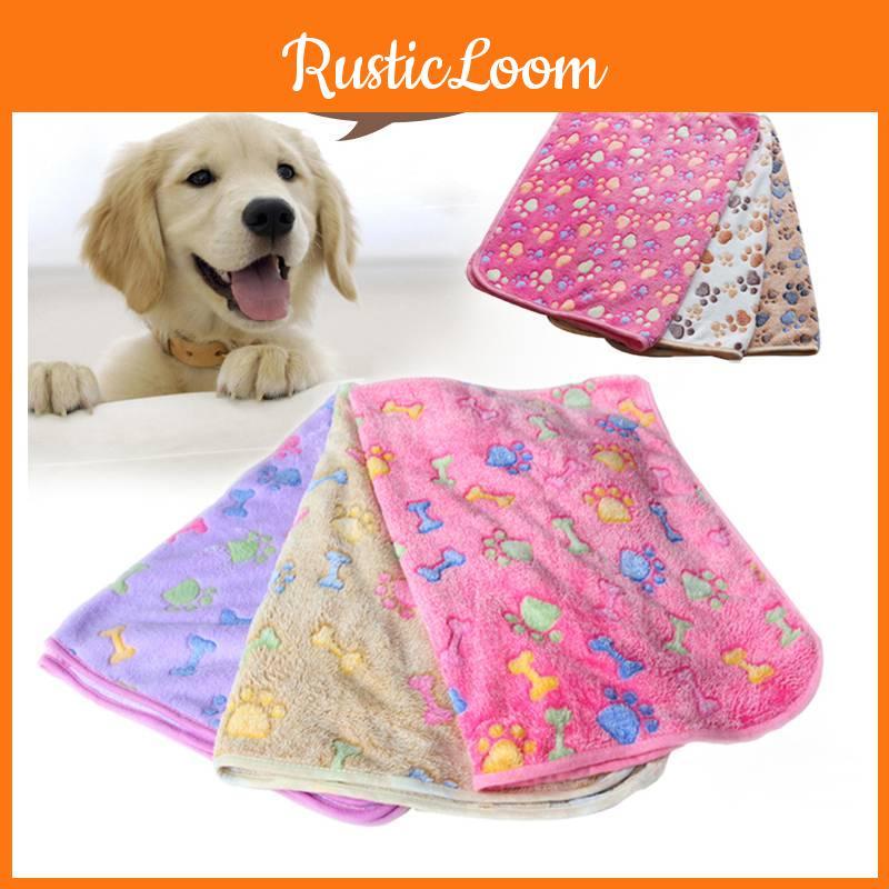 Print Paw Pet Soft Blanket Dog Cat Beds Coral Fleece Mat Warm Pets Products