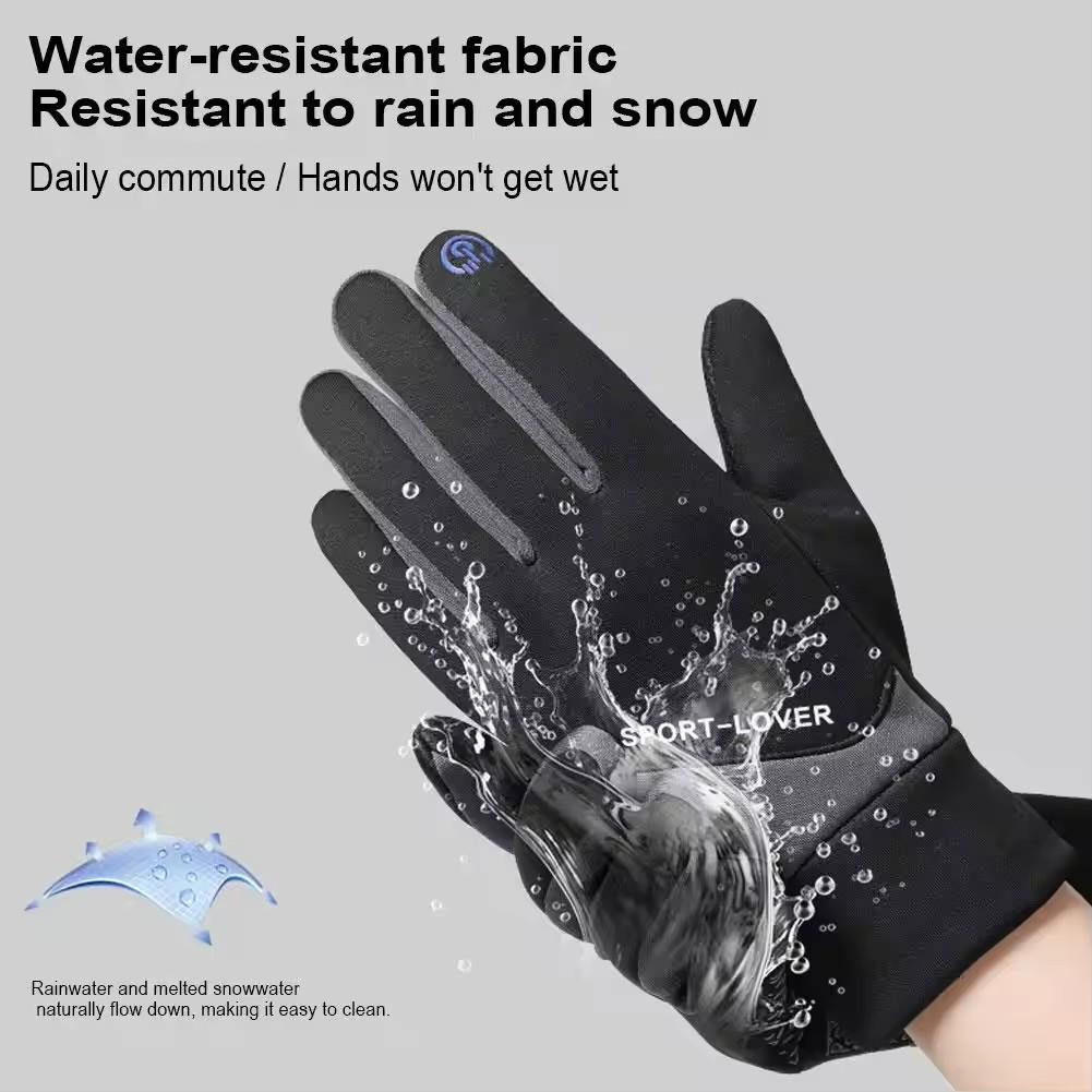 Outdoor Cycling Sports Gloves Unisex Thick Warm Motorcycle Riding Full Finger Gloves Touch Screen Anti Slip Cold Resistant Glove