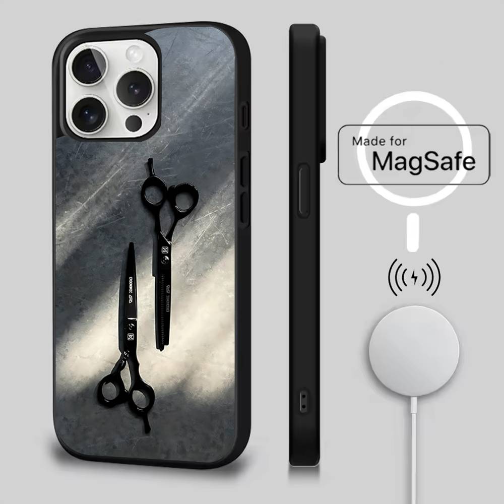 Barber Shop Hair style tools Case For iPhone 17,16,15,14,13,12,11,Pro,Max,Plus,Mini,SE4,E Magnetic Magsafe Wireless Charging