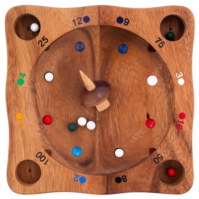 Wooden Tyrolean Roulette - Spinning Top Game - 10 Balls - Eco-Friendly - Ages 6 and Up