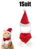 Christmas Pet Costume Set Adjustable Santa Hat Scarf for Small Dogs Cats Puppy Party Photo Props