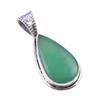 Подвеска из стерлингового серебра 925 пробы с натуральным хризопразом 1,25 дюйма g5J05