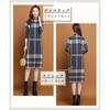 [Elixio] [Elixio] One Piece Knit Dress Check Pattern Was It Warm? Ladies Long Sleeve Tight Skirt Calf Length Thick Beautiful Body Shape Cover Winter