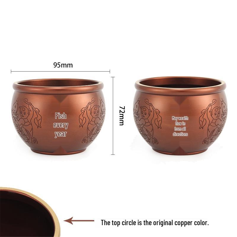 Copper Pot Decorative Ashtray: Pure Brass Blessings and Wealth Attraction Jar.