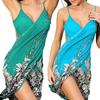 Sexy Cover-Up Dress V Neck Summer Flower Print Bikini Cover Dress