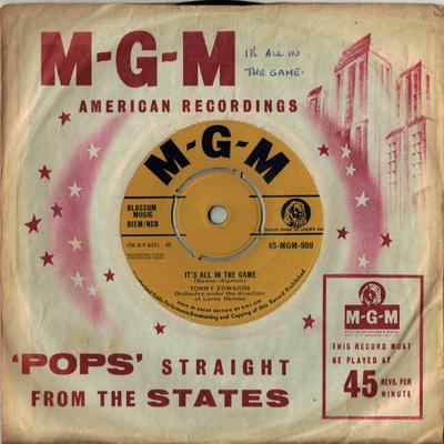 7-дюймовая пластинка TOMMY EDWARDS - It's All In The Game 45MGM989 MGM Records 1958 UK Soul/Funk б/у