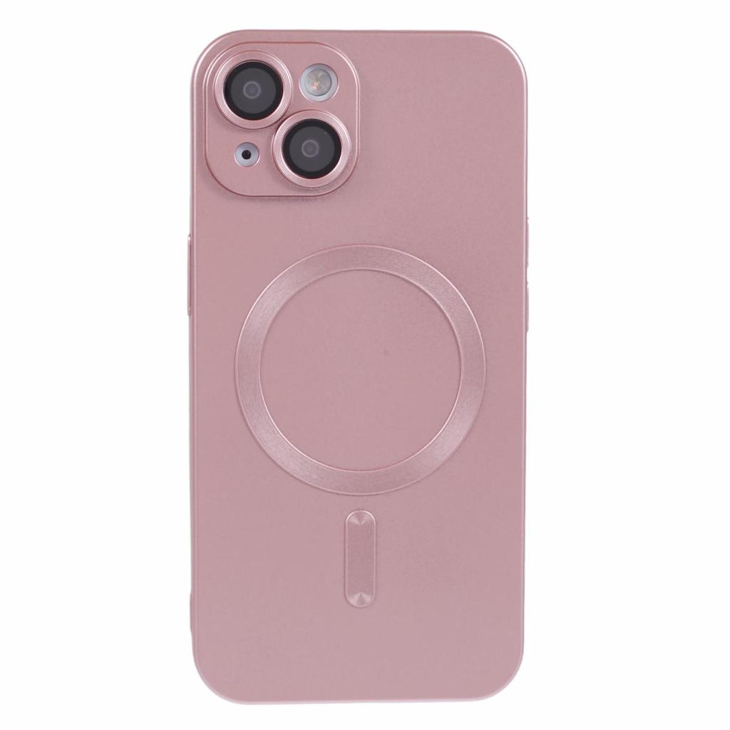 For iPhone 15 TPU Slim Case Rubberized Phone Cover with Lens Film Compatible with MagSafe