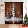 Винтажная Рождественская елка Снеговик 3D Печать занавеска полиэфирное волокно рождественский праздник украшение занавеска 2 шт.