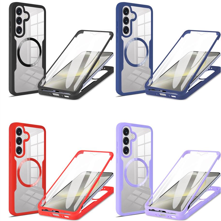 Прозрачный чехол с магнитной адсорбцией для Samsung S26/S25FE/S22/S24/S23 Ultra/A17/A16A - Полное покрытие