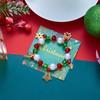 Red Green Christmas Beaded Bracelet Faux Pearls Holiday Wrist Band  Charm Lovers