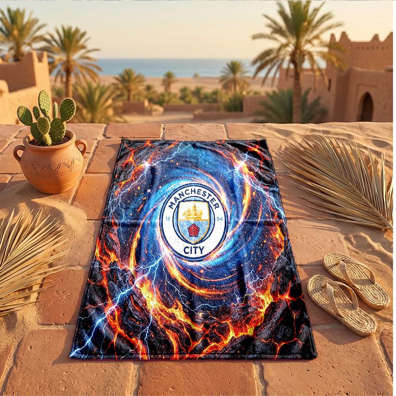 Manchester City Print Microfiber Beach Towel Quick Dry Absorbent Large Towel For Beach Swimming Travel