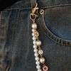 Elegant Rhinestones Flower Pearls Chain Enhances Jeans Fashion Statement Pieces for Trendy Women Ladies Casual Wear