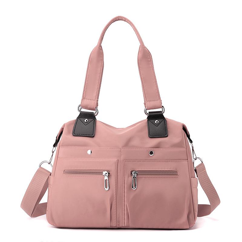 Solid Color Handbag Nylon Shoulder Bag Women's Large Capacity Tote Bag