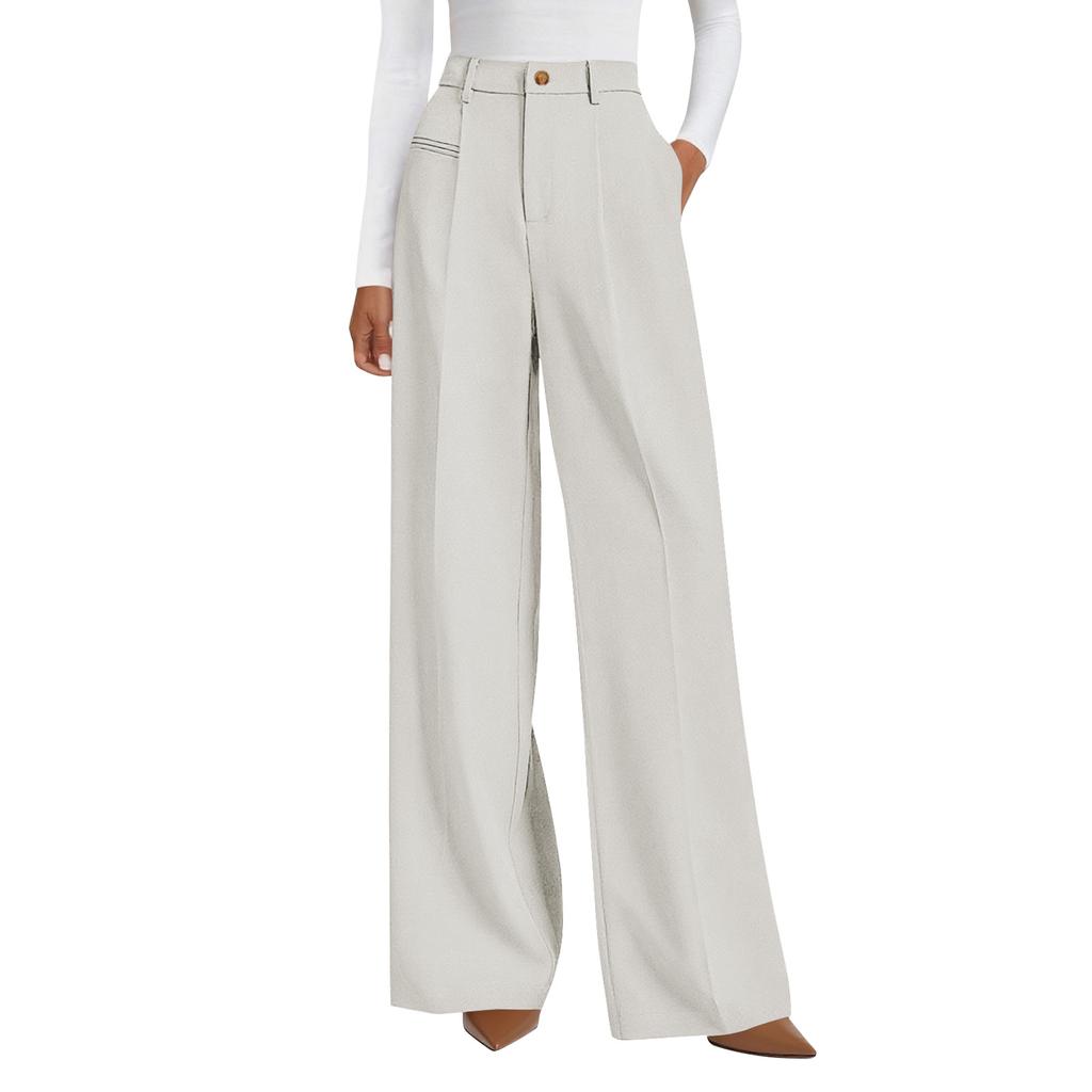 Women's Wide-leg Pants, Business Casual Flowing Wide-leg Pants, High-waisted Casual Pants