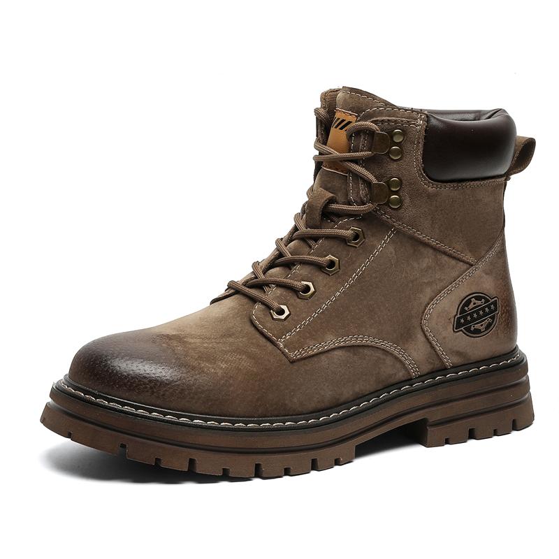 Модные мужские ботинки-пустыни, высокие рабочие ботинки для мужчин, повседневная обувь в стиле панк, на шнуровке, мотоциклетные, высокого качества, ковбойские ботильоны