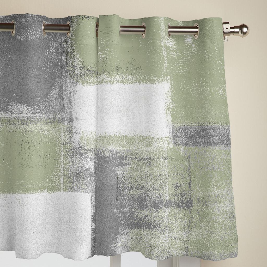 Зеленая картина маслом шалфея, текстурная краска, оконные шторы для гостиной, дома, спальни, кухни, Декор, Рождественская занавеска