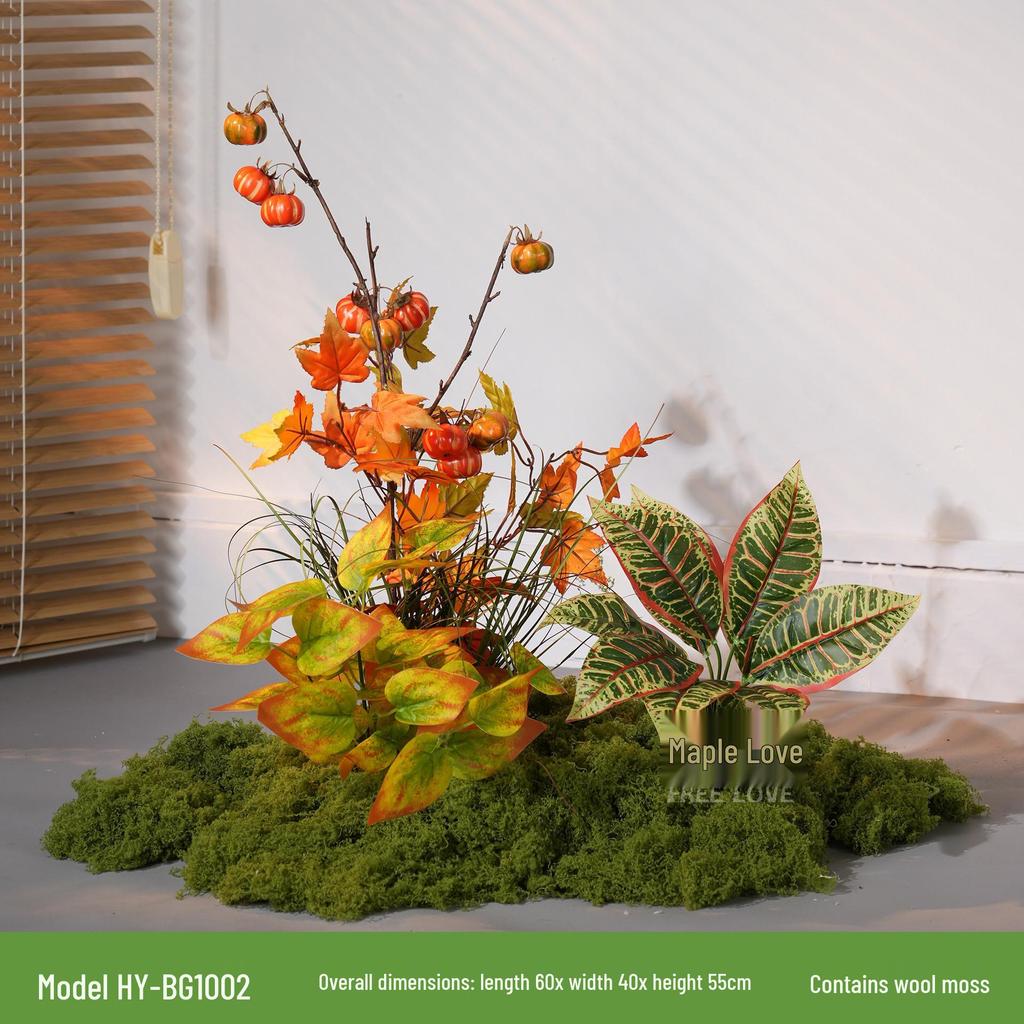 Luxury Faux Green Plant and Flower Decor - Indoor Moss and Grass Clusters for Elegant Landscaping.