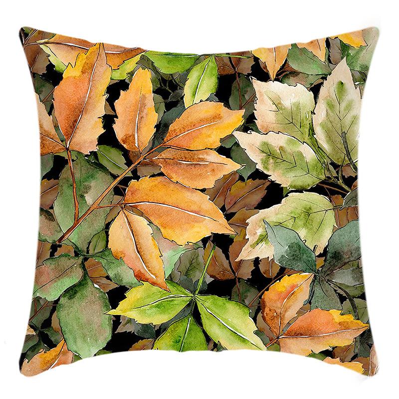 New Pillowcase Green Plant Leaves Butterfly Printed Pillow Home Sofa Cushion Cover