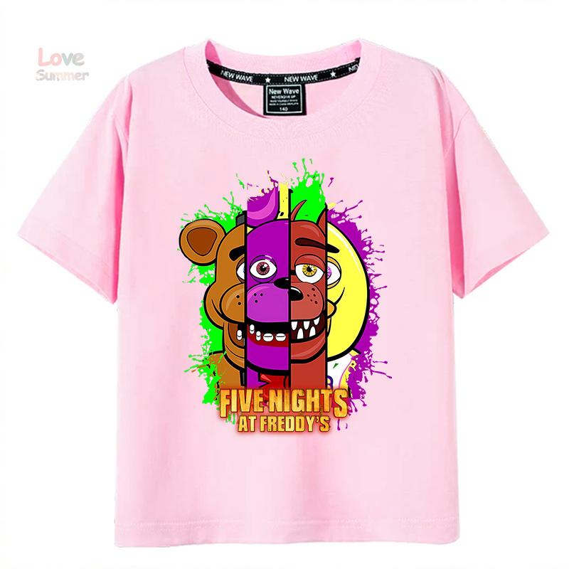 Футболка 4-14 лет FNAF В Фредди детская футболка с круглым вырезом мальчики девочки с коротким рукавом