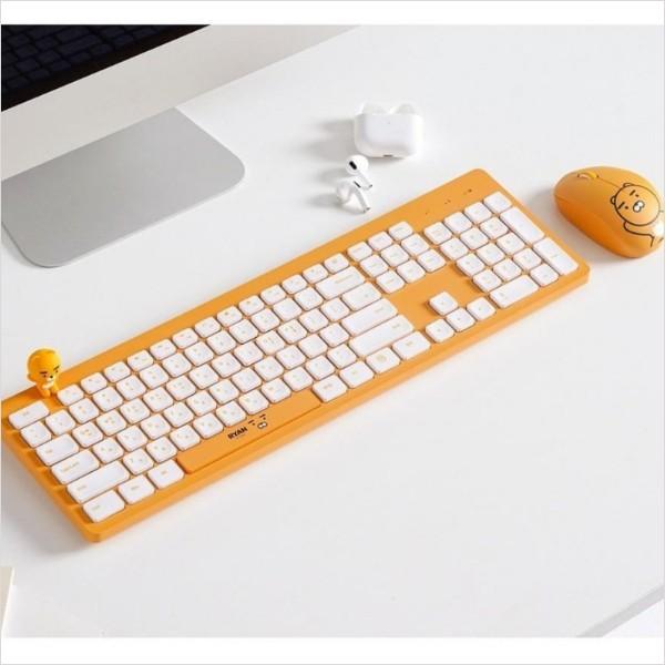 Kakao Friends Набор беспроводной клавиатуры и мыши Chunsik Ryan, набор Chunsik, набор Lion