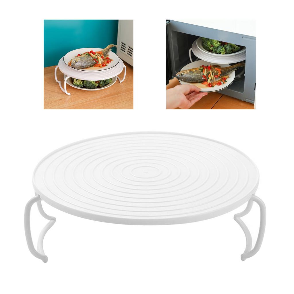 Microwave Heating Layered Steaming Tray Holder Multifunctional Round Steaming Rack Tray for Kitchen