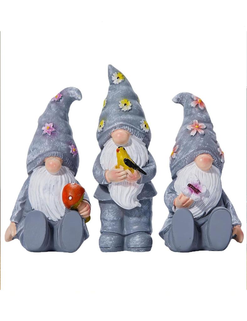3-Piece Resin Faceless Elf Garden Series Craft Ornament Outdoor Garden Elf Dwarf Courtyard Ornament Decoration