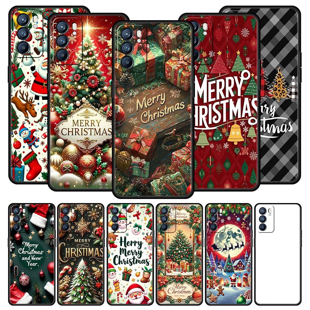 Merry Christmas Phone Case For Oppo Reno 13 12 11 10 7 F Find X5 X6 A98 A80 A79 A78 A57 A54 A31 A17 Pro 5G Soft TPU Cover Capas