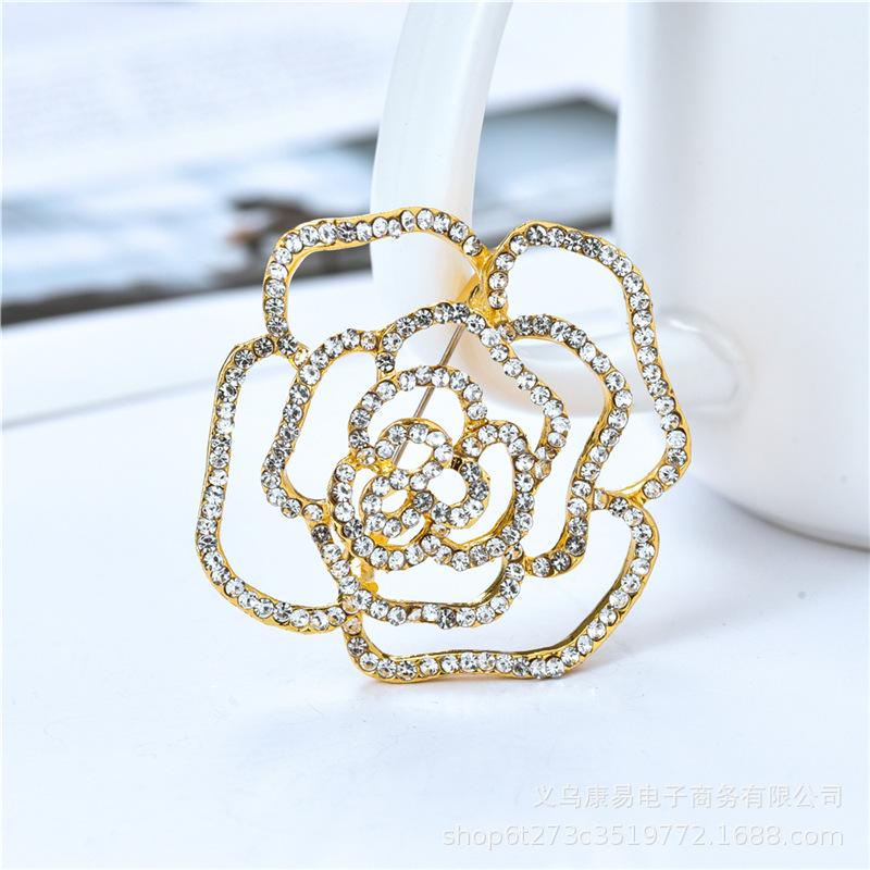 Брошь из сплава «Гирлянда» со стразами, креативная одежда, корсаж, полная брошь-роза со стразами