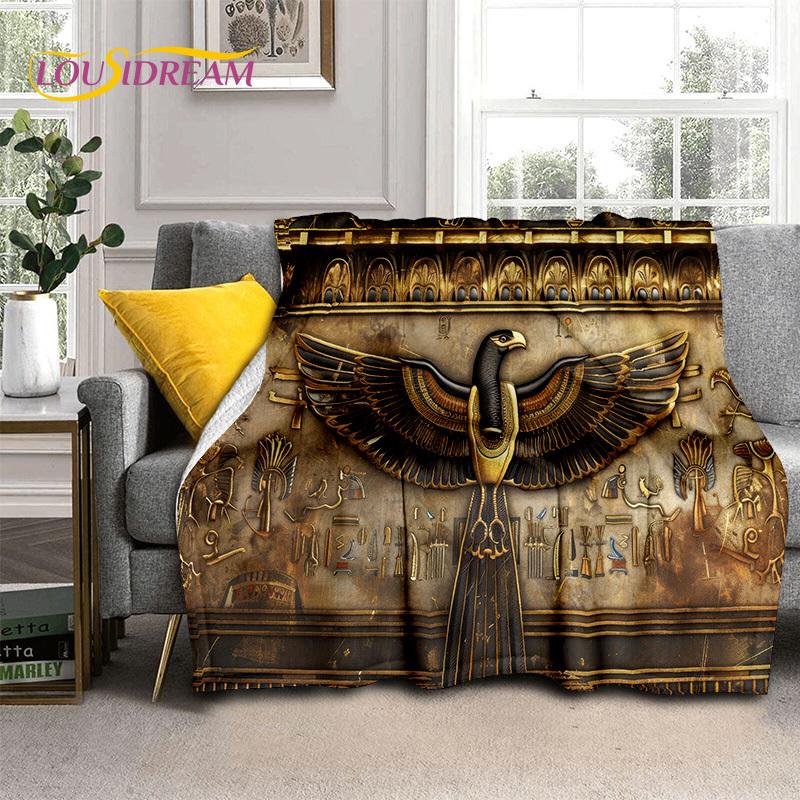 2025 Древнеегипетская иероглифическая мифология настенная живопись одеяло, мягкое покрывало для дома спальня кровать диван чехол детский подарок