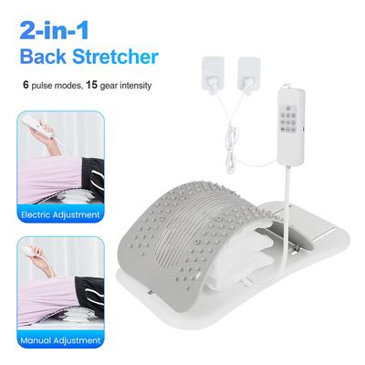 2-в-1 Электрический+Ручной Растяжитель Спины Регулируемая Высота Подушка Безопасности Поясница Спина Растягивающий Массажер Поясничная Поддержка Тракция масажер