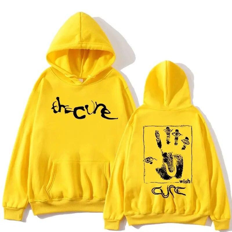 90S Rock Band The Cure Wish Print Hoodies Unisex Women Fashion Sweatshirt Harajuku Oversized Gothic Hip Hop Fleece Pullover Hoodie