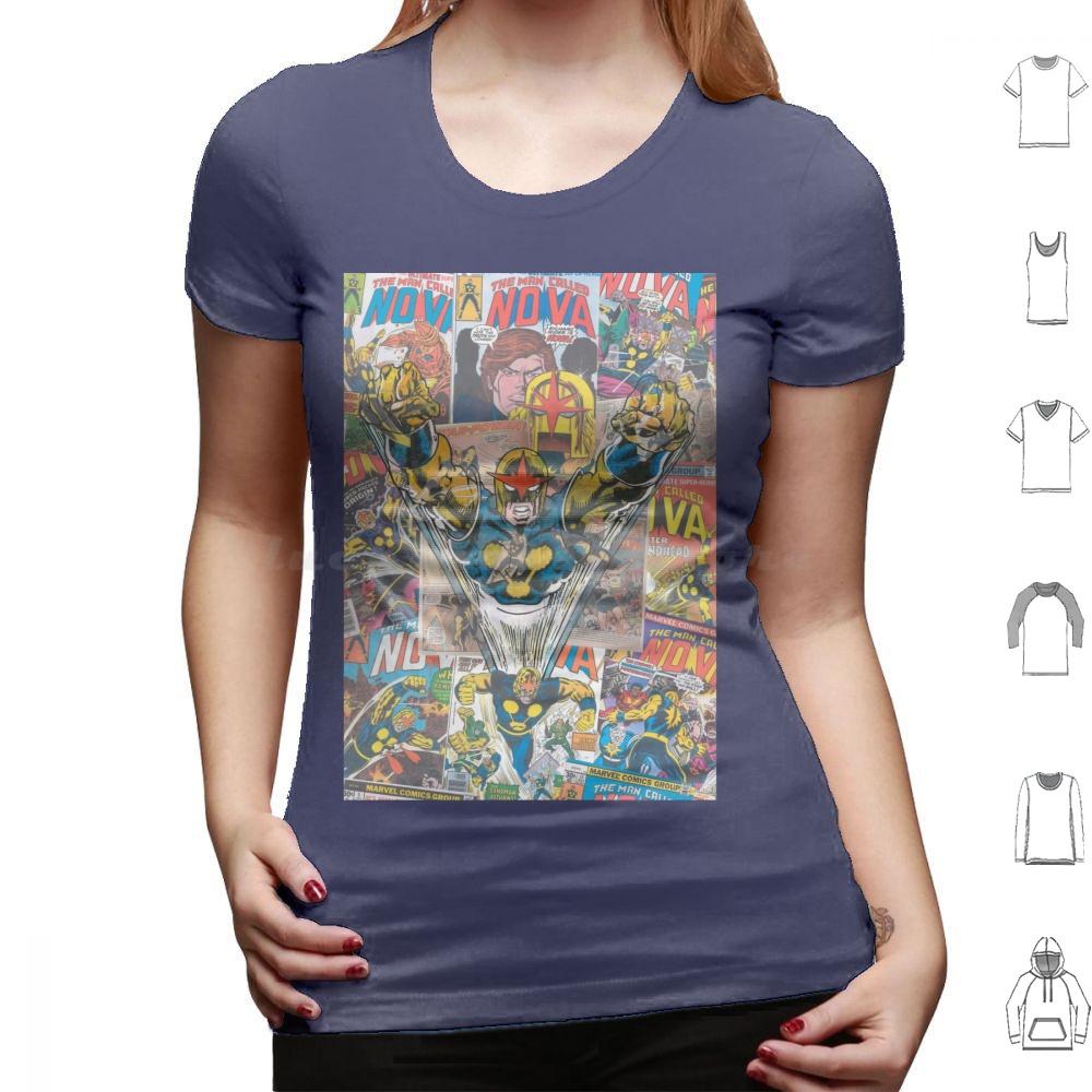 Vintage Comic Nova T Shirt Cotton Men Women DIY Print Vintage Comic Nova Superhero