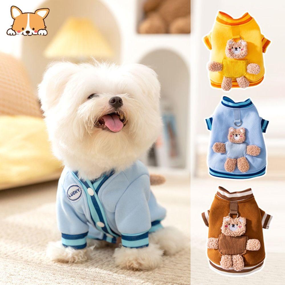 Cute 3D Winter Dog Clothing Thin Fleece Soft Teddy Dog/Cat Pet Clothes Teddy Bear Sweater Vest for Autumn-winter